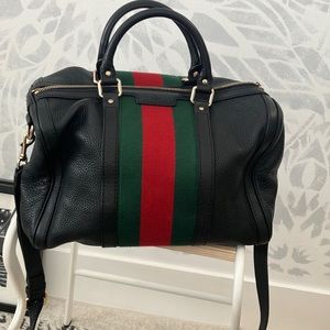 Gucci Vintage Web Boston Bag Satchel